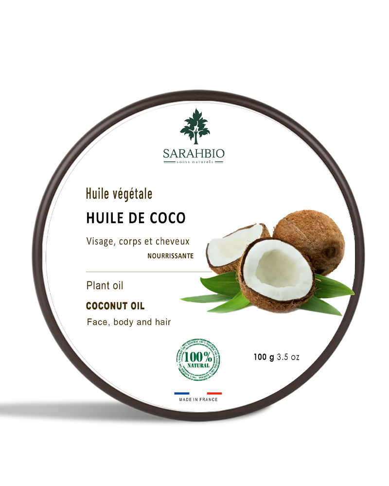Huile de coco Bio, cheveux et visage, 100g